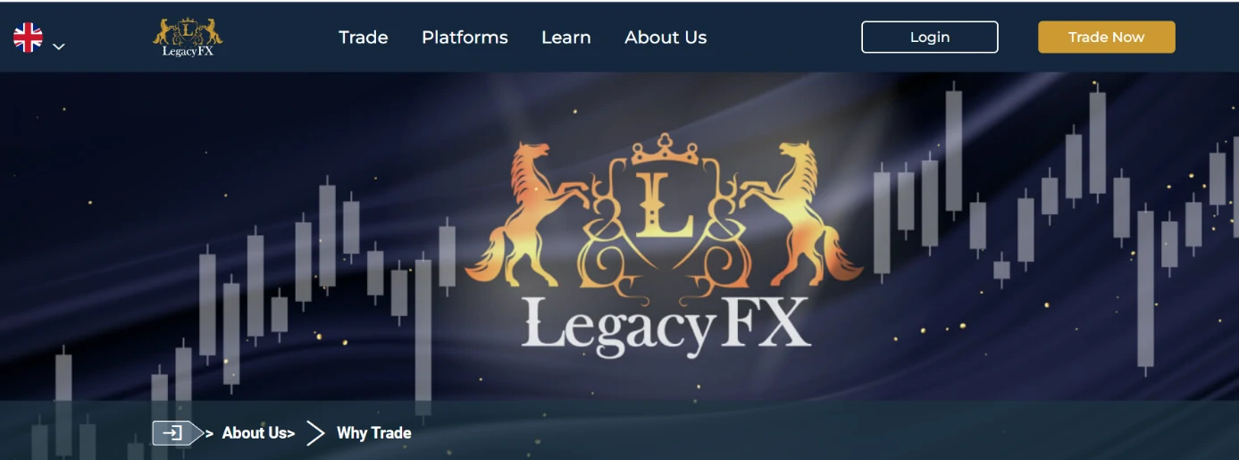 Сайт брокерской компании Legacy FX